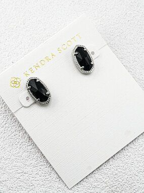 Kendra Scott Black Glass Stud Earrings